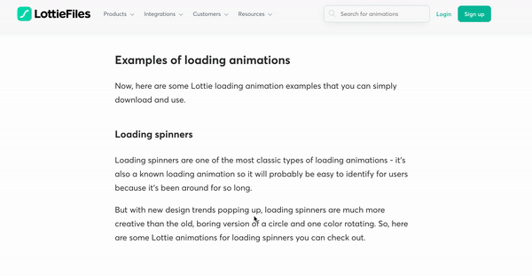 Animation in blogs example