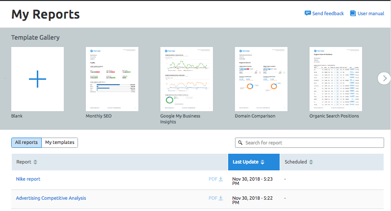 My Reports Semrush Knowledge Base Semrush Toolkits Semrush Deutsch