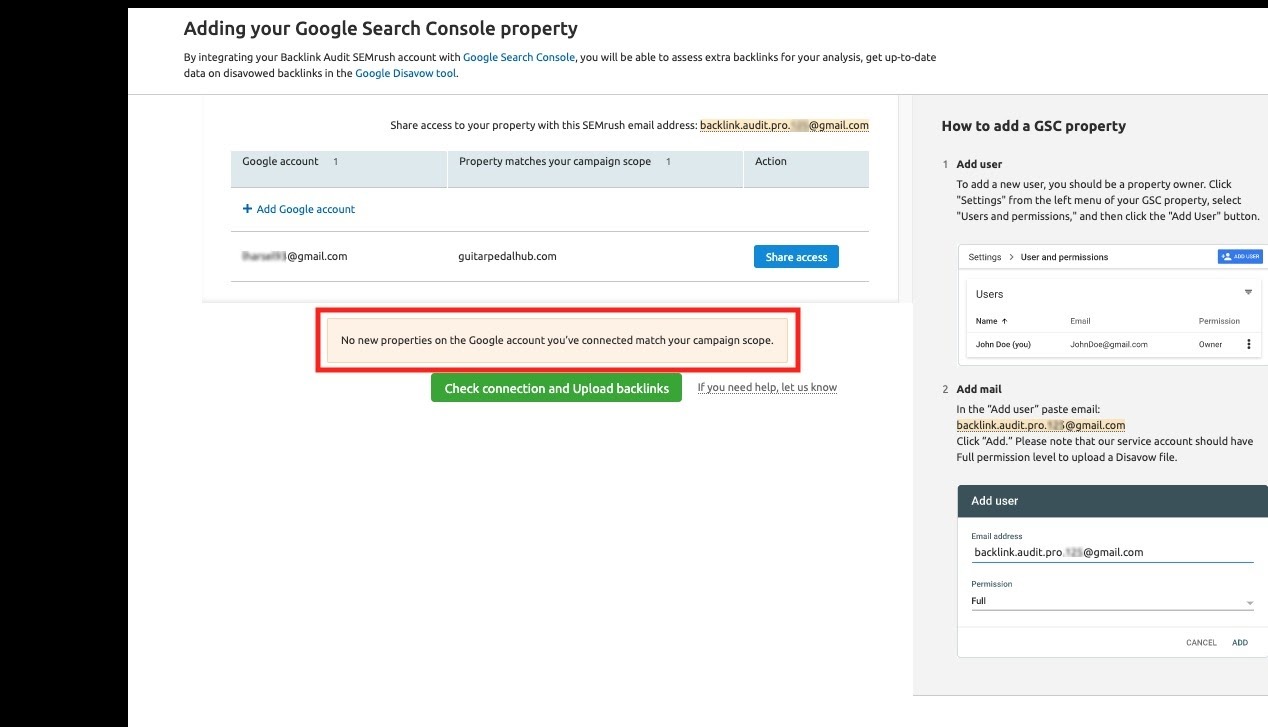 Cómo conectar Backlink Audit con las cuentas de Google image 13