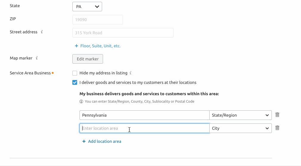 Listing Management Locations tab image 4