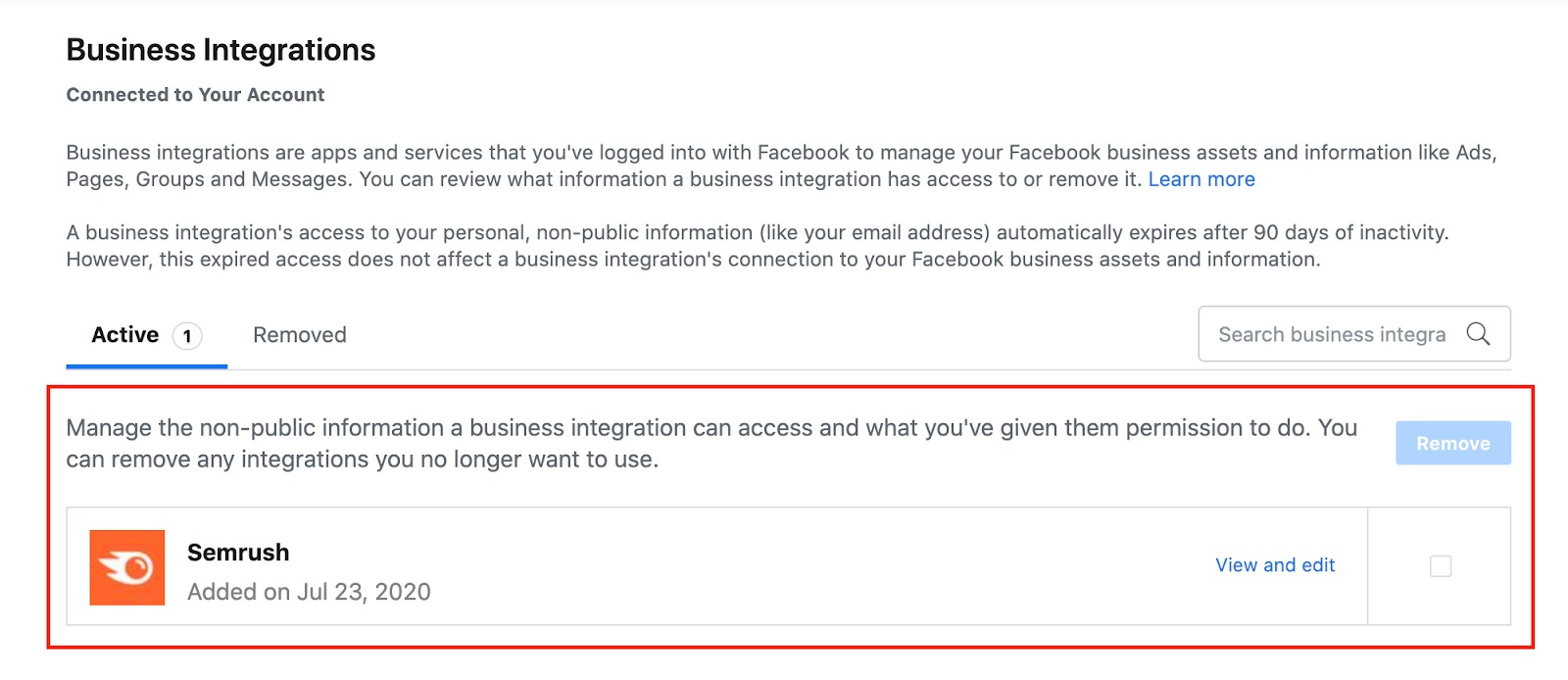 Solucionando problemas da conexão da Semrush com suas contas de mídia social image 5