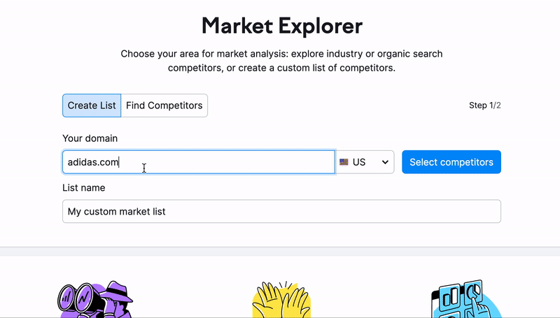 Market Explorer create custom list