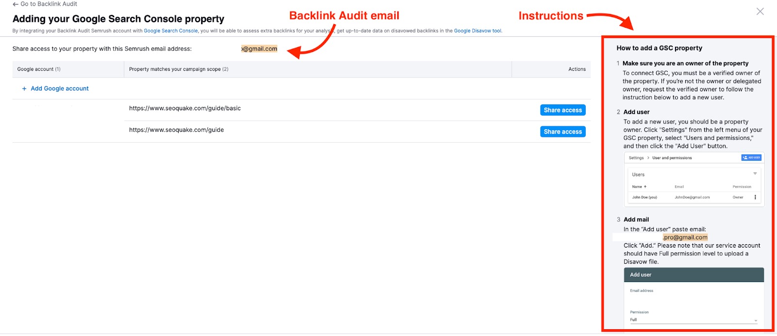 Connecter Backlink Audit aux comptes Google image 4