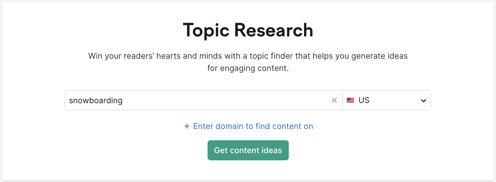 Generating Content Ideas with Topic Research image 1