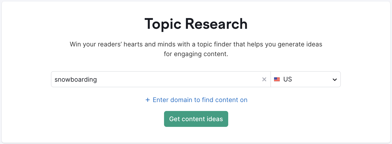 Generating Content Ideas with Topic Research manual - Semrush Toolkits | Semrush