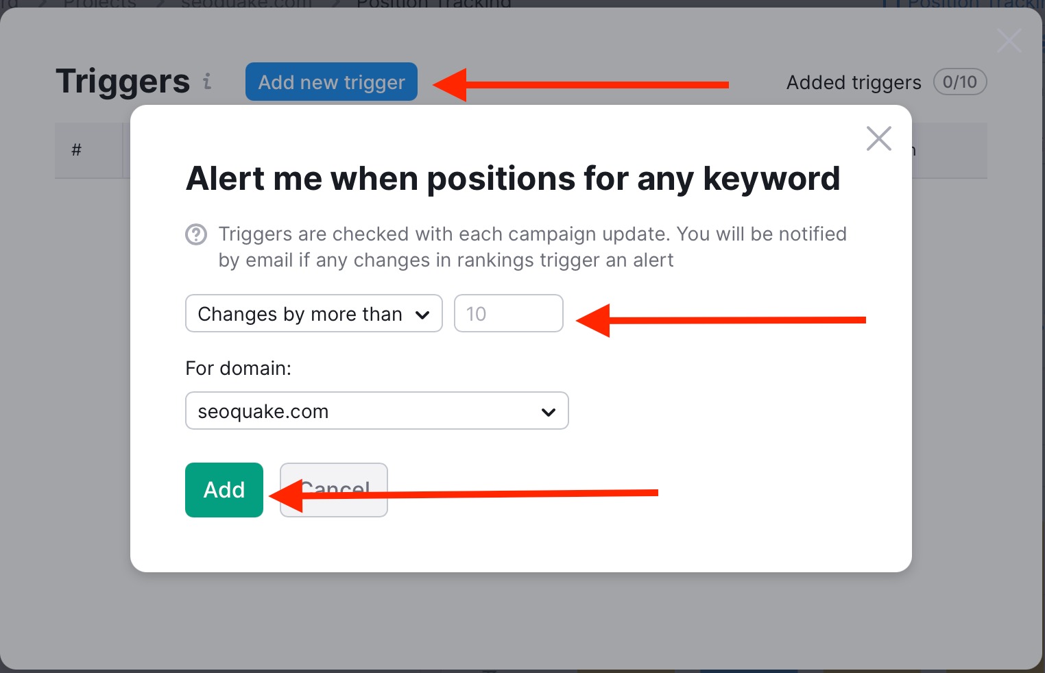 How do I use custom triggers in Position Tracking? image 2