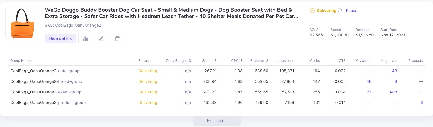 PPC Optimizer detailed info on your scenario 