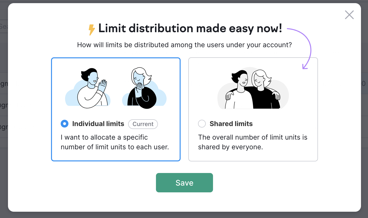 Limit sharing options. 