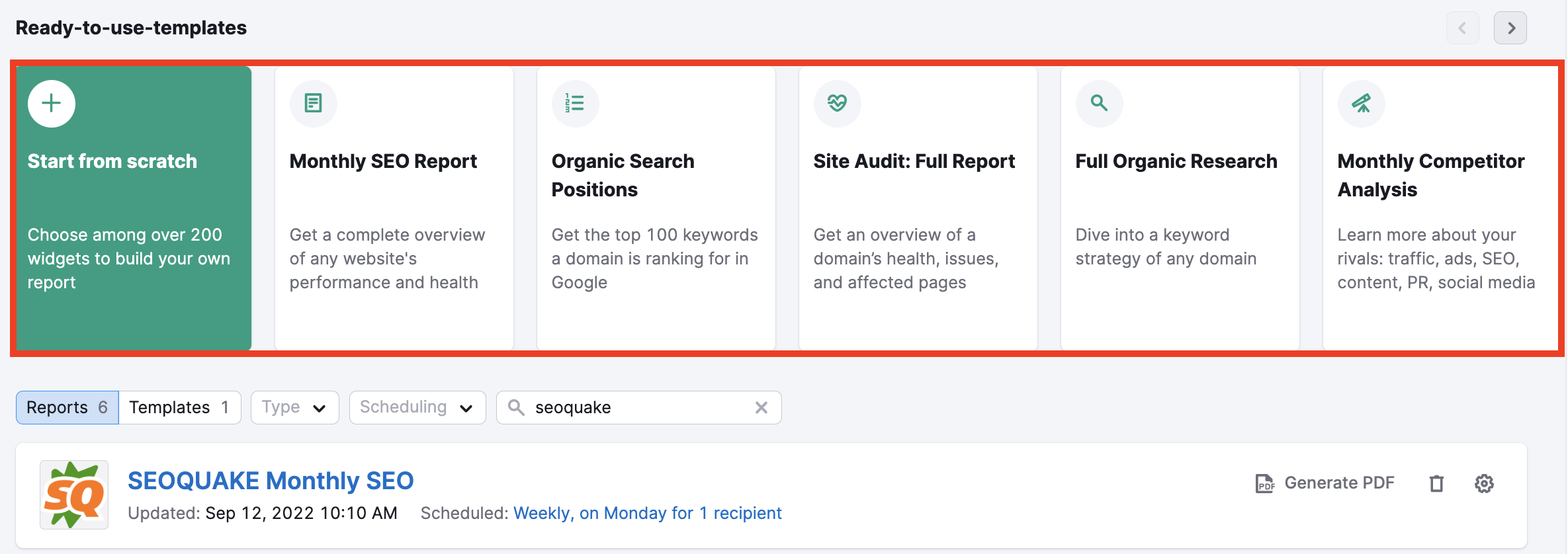 How to Transfer Reporting to Semrush My Reports image 2