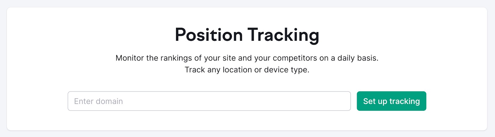 Pagina di creazione della campagna di Tracking della posizione senza che siano stati impostati progetti.