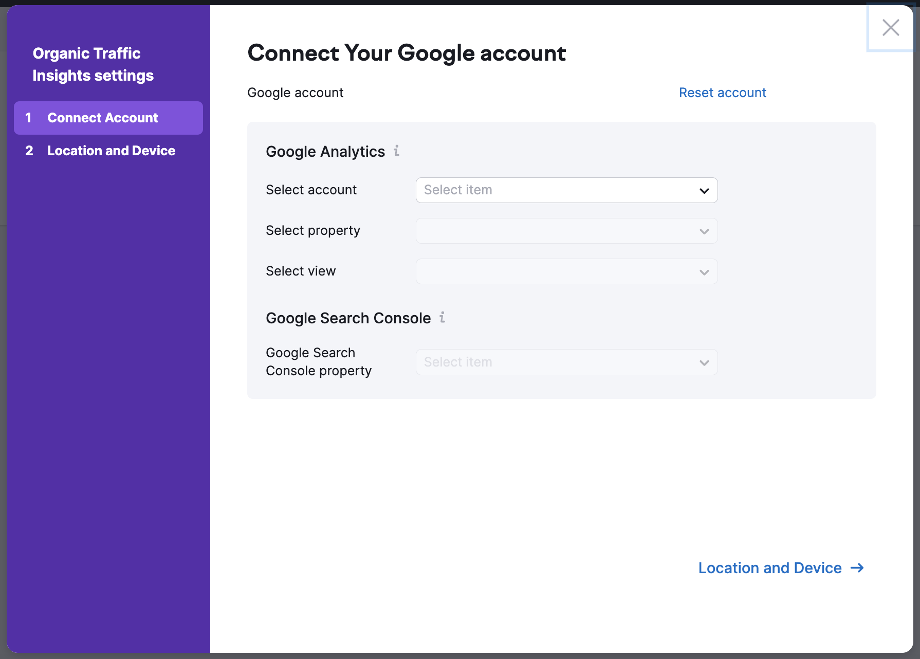 Connecting Organic Traffic Insights with Your Google Accounts image 2