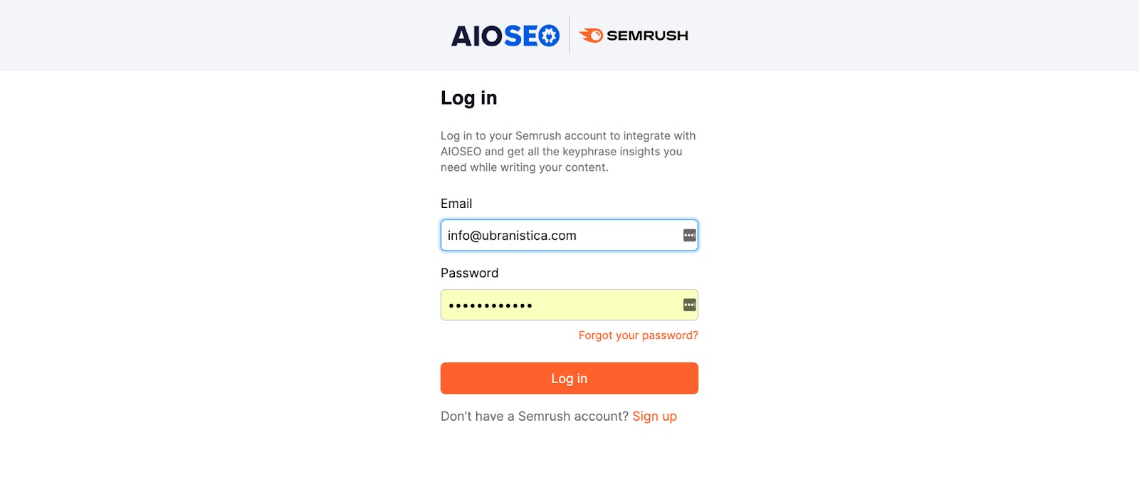 login credentials