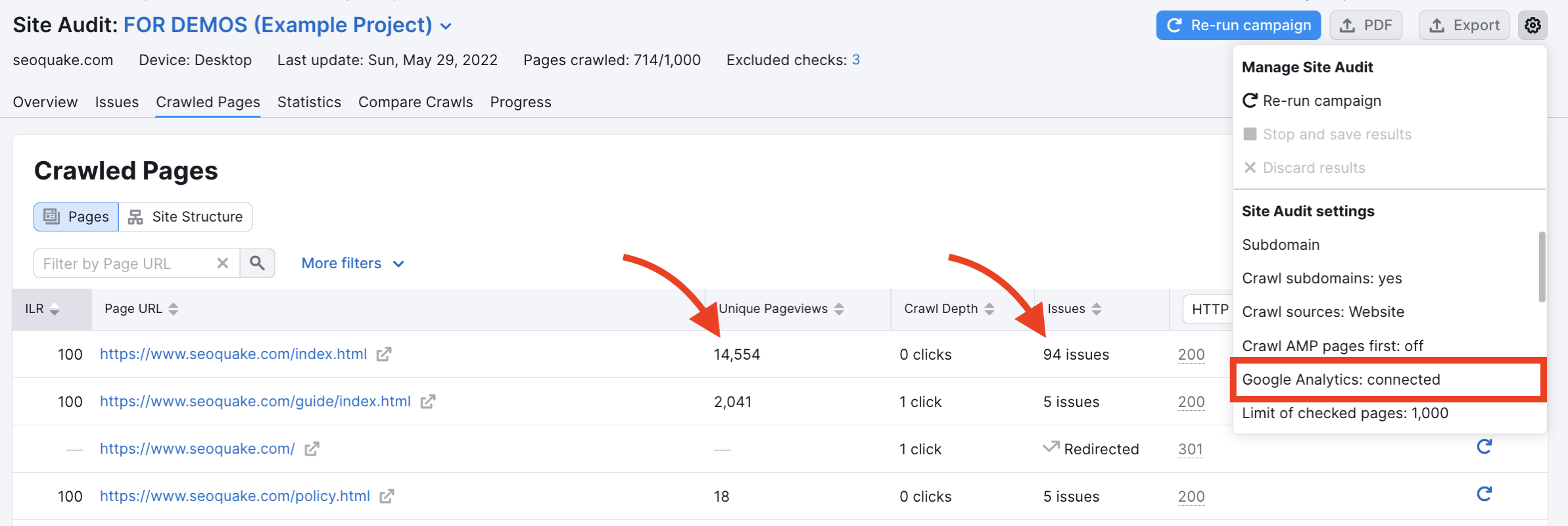 google analytics integration