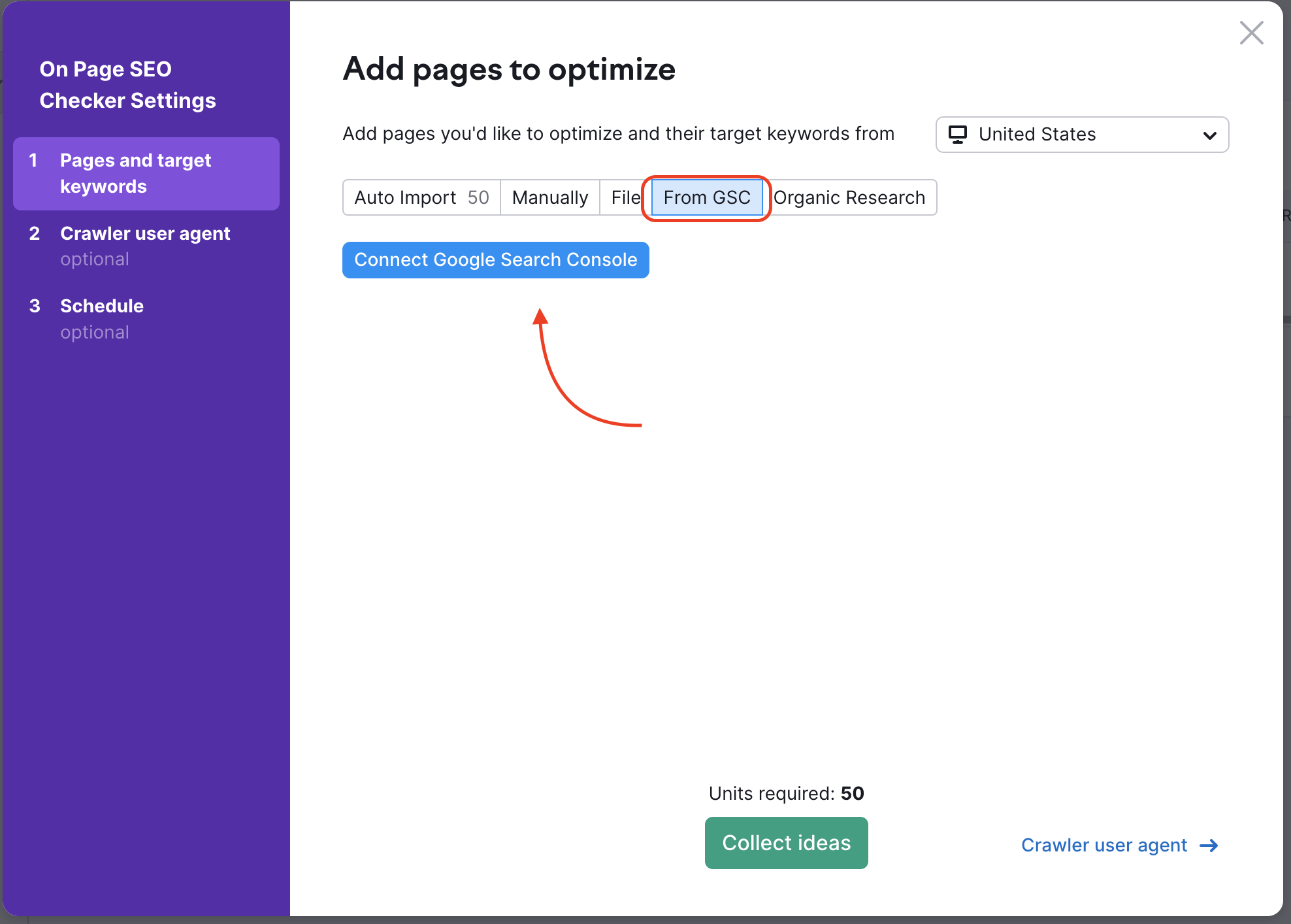 add pages via search console
