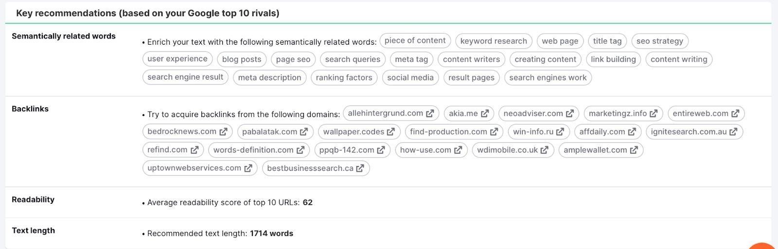 key recommendations