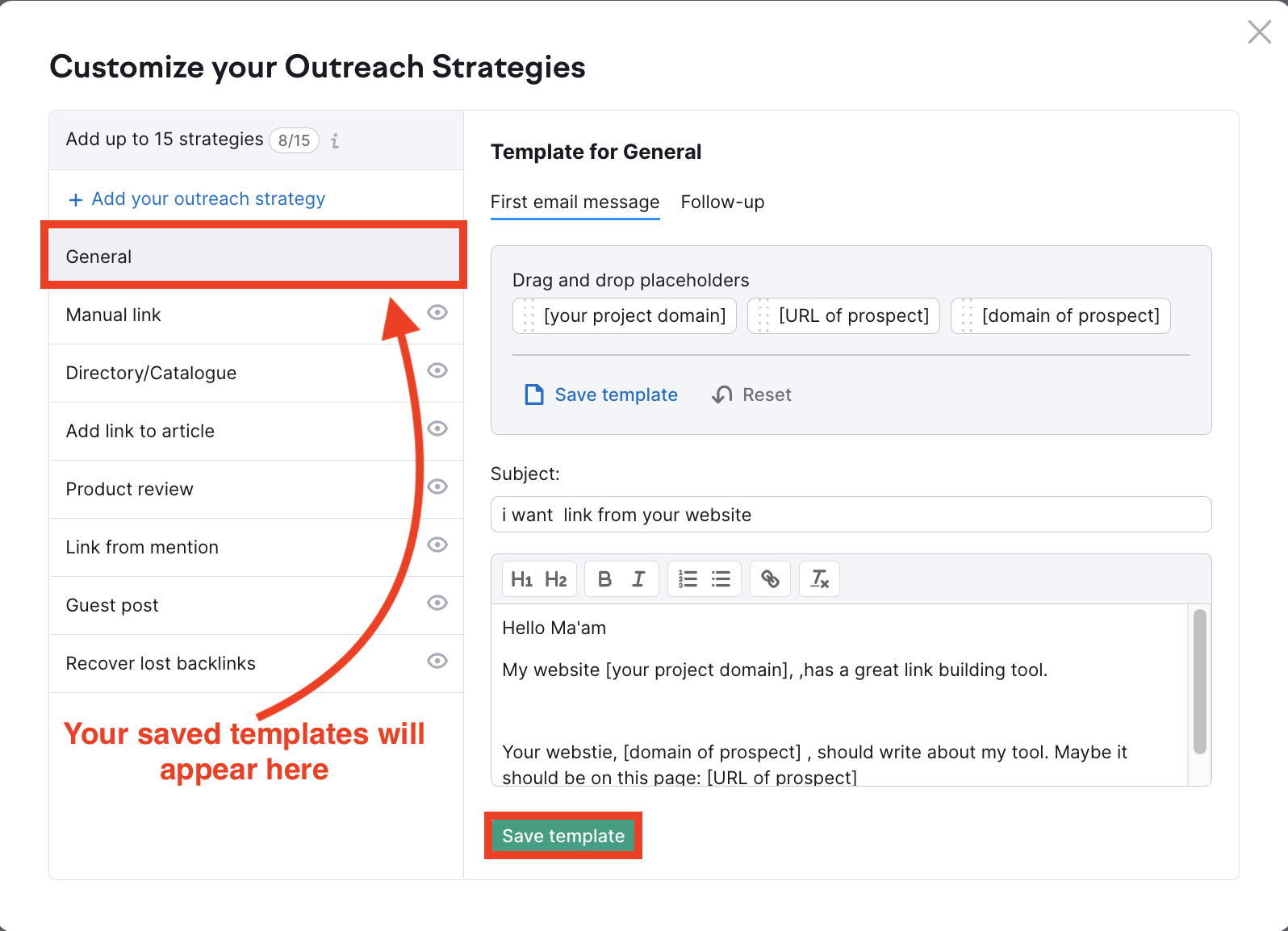 customize outreach strategy 