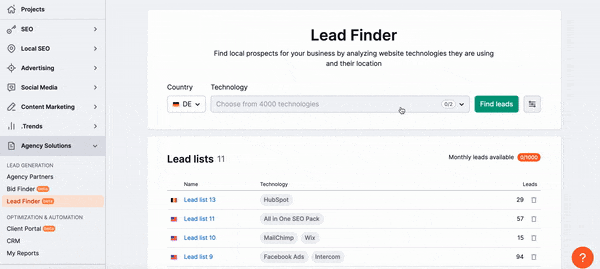 Generate New Leads for with the Lead Finder Tool - Semrush | Semrush