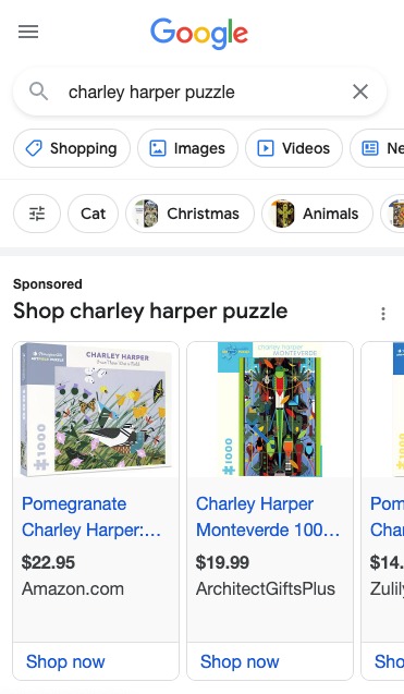 What Shopping Ads look like on mobile results