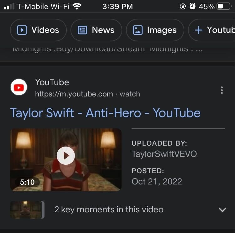 Video results on mobile devices