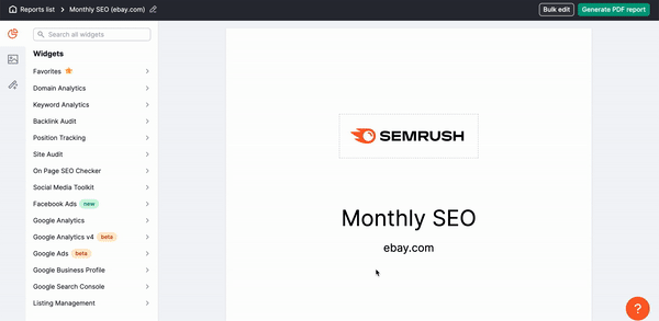 How to add your own logo to a PDF report in Semrush