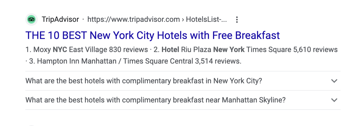 What FAQ SERP feature looks like