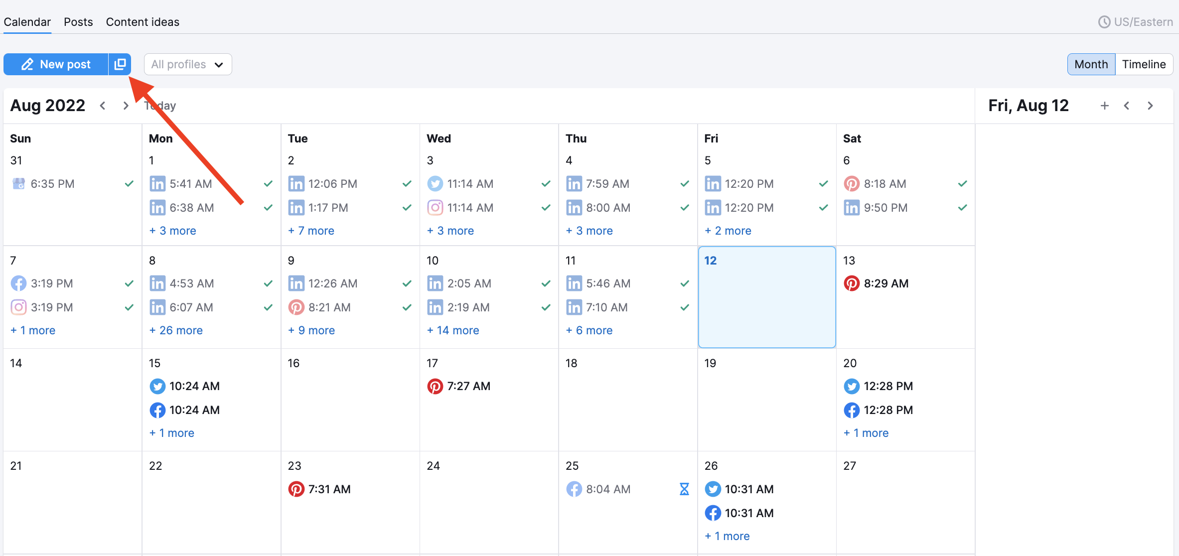 Where to find the bulk scheduling button