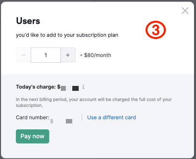 This screenshot with red number 3 show how the pop-up window of purchasing additional limits looks like. 