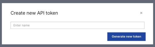 To create a new token, enter a name when prompted, and then click "generate new token."