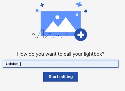 The app prompts you to name a lightbox before creating it.