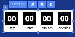 The counter widget, counting down days, hours, minutes and seconds.