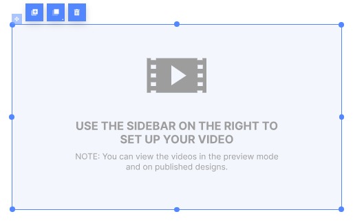 The Add Video widget appears as a placeholder box, showing where your video will be embedded. You'll need to preview or publish your page to see the embedded video.
