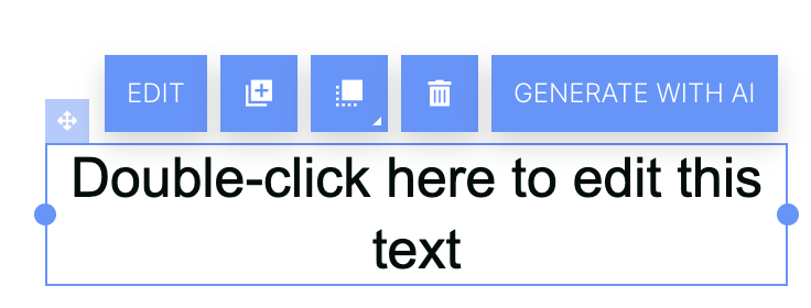Dragging the text element onto your landing page creates a customizable text box.