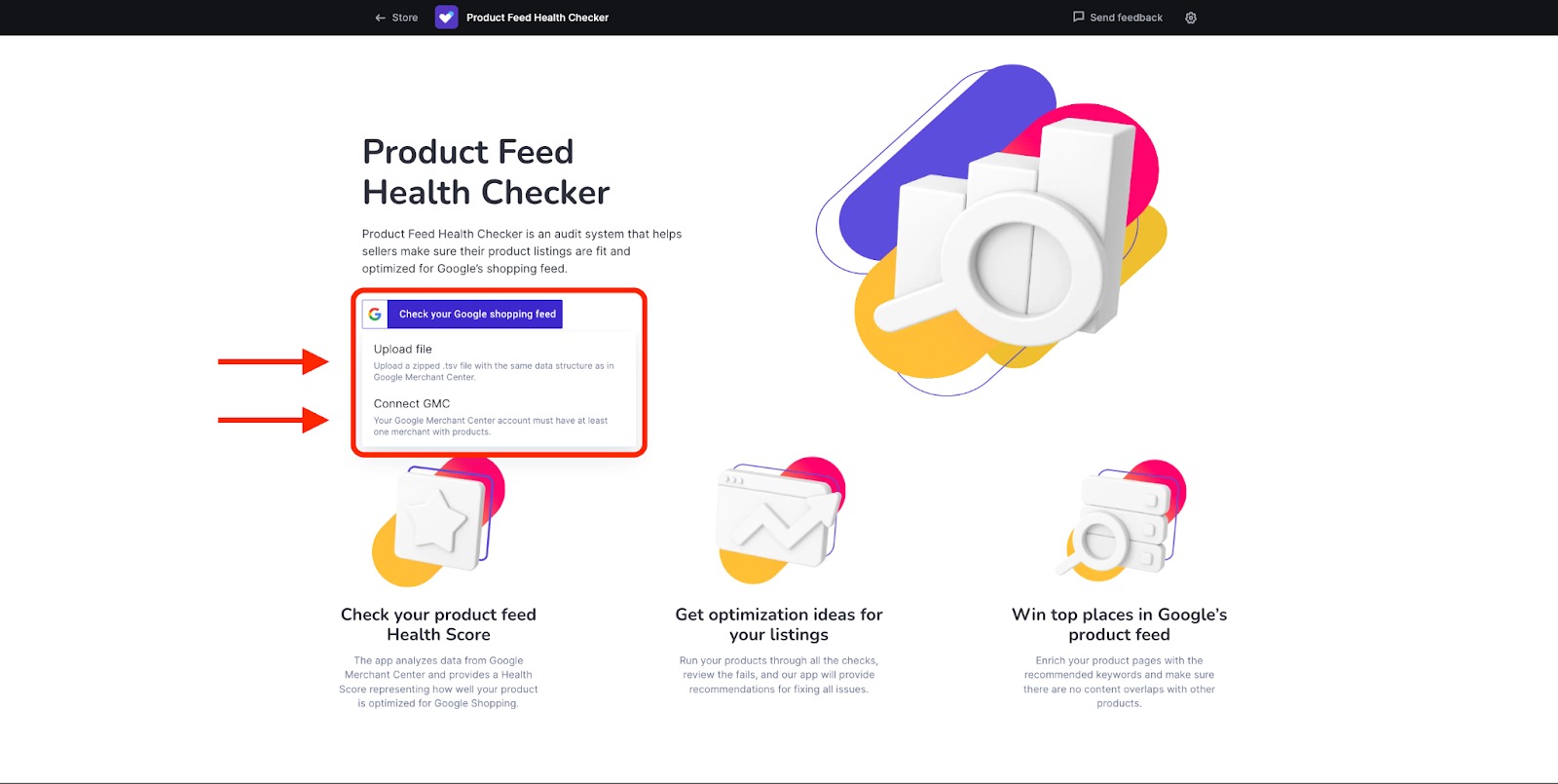 How to set up your Product Feed Health Checker account with a file or Google Merchant Center account.