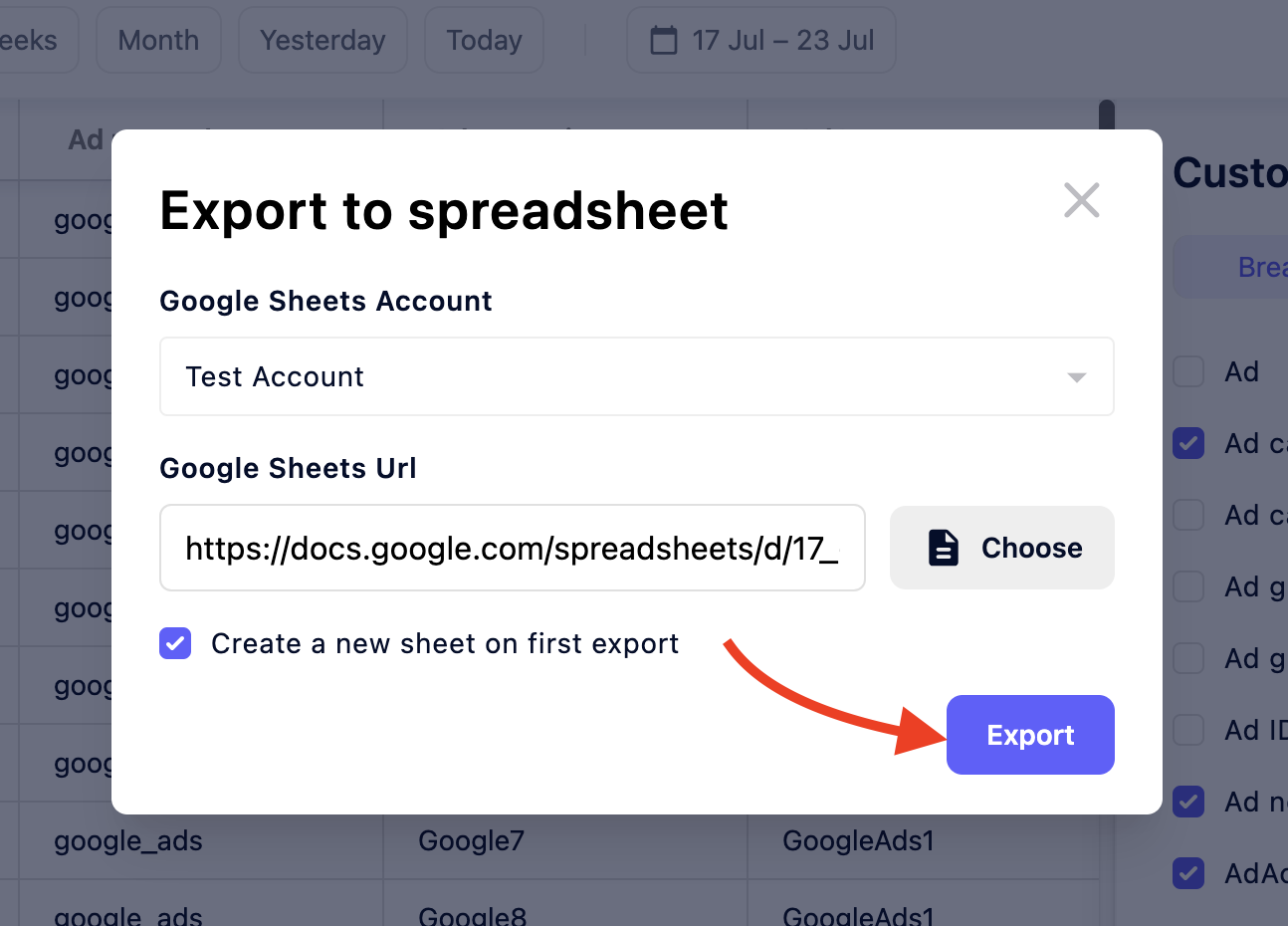 How to export your data from Automated Data Connector to spreadsheet.