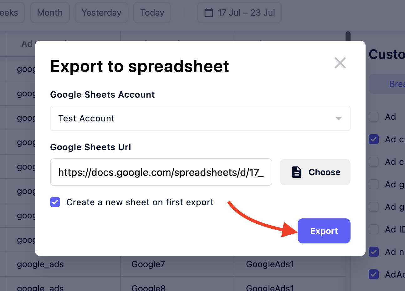 How to export your data from AI Automated Data Connector to spreadsheet.