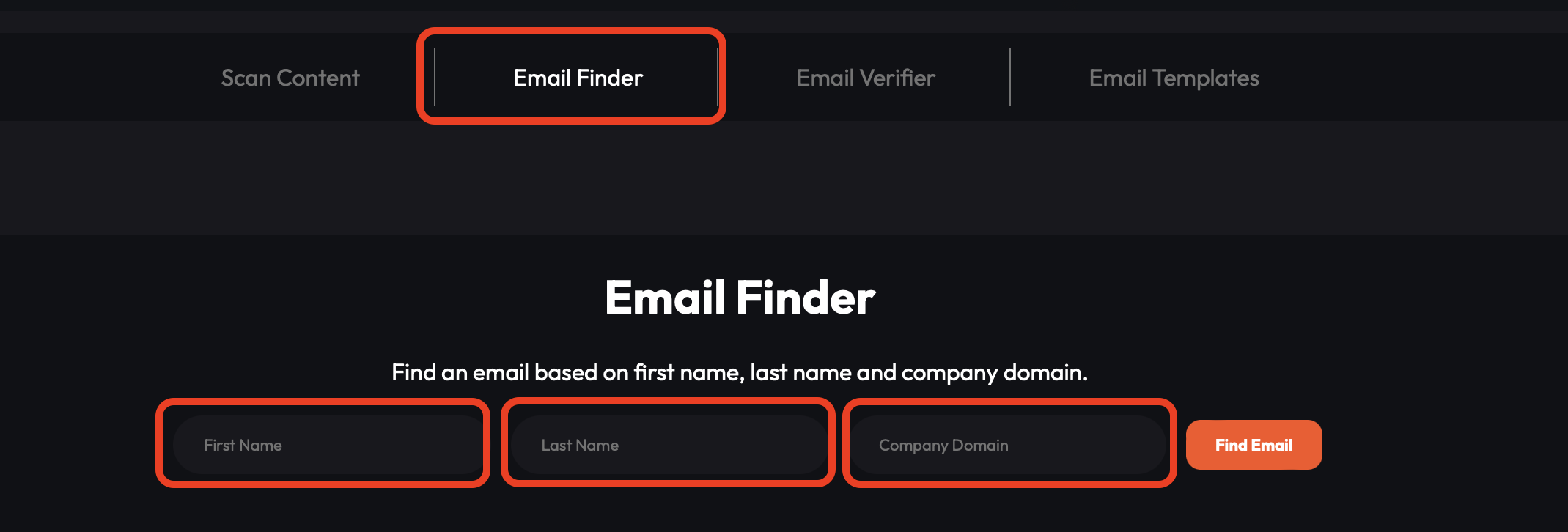 Enter the person’s first and last name and company domain to source their email address using the Mentioned - Outreach Wizard app.