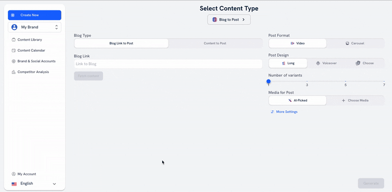 A Blog to Post creation process demonstration.