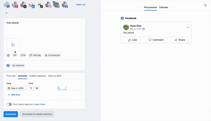 Steps showing how to add emoticons and animated GIFs to your post.