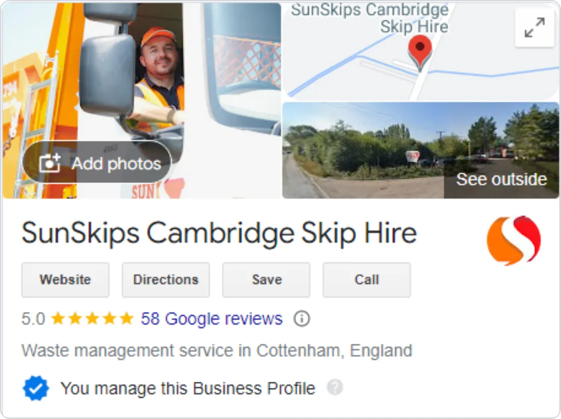 A Google Business Profile on Google Search where you can see your Google reviews.